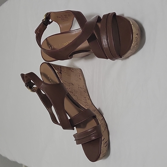 Franco Sarto Brown Wedge Heels Women's Size 8.5 - Picture 1 of 15